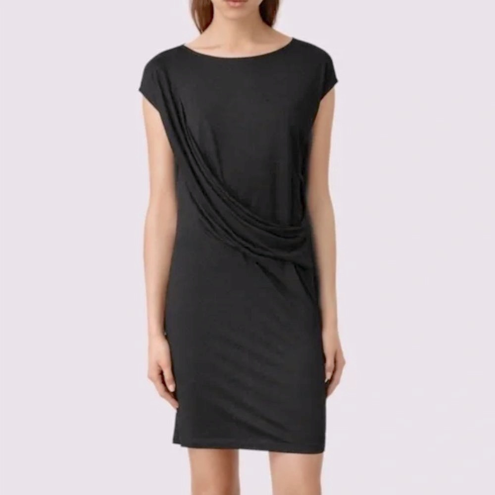 Hot and flattering little black dress mini by All Saints size 6